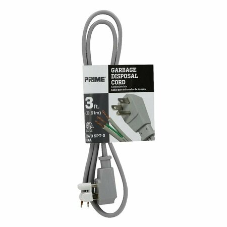 PRIME PWR CORD 16/3 SPT-3 3'L PS210603